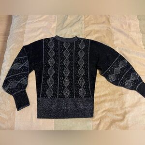 Ted Baker Black and Silver Geometric Crewneck Sweater